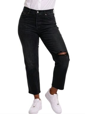 Levi's Black High Rise Wedgie Straight Jeans Size 20W